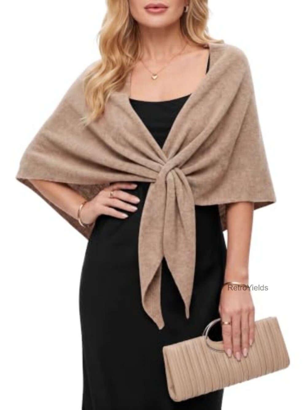 Lightweight Knit Triangle Shawl Wrap Pashmina Cape Poncho